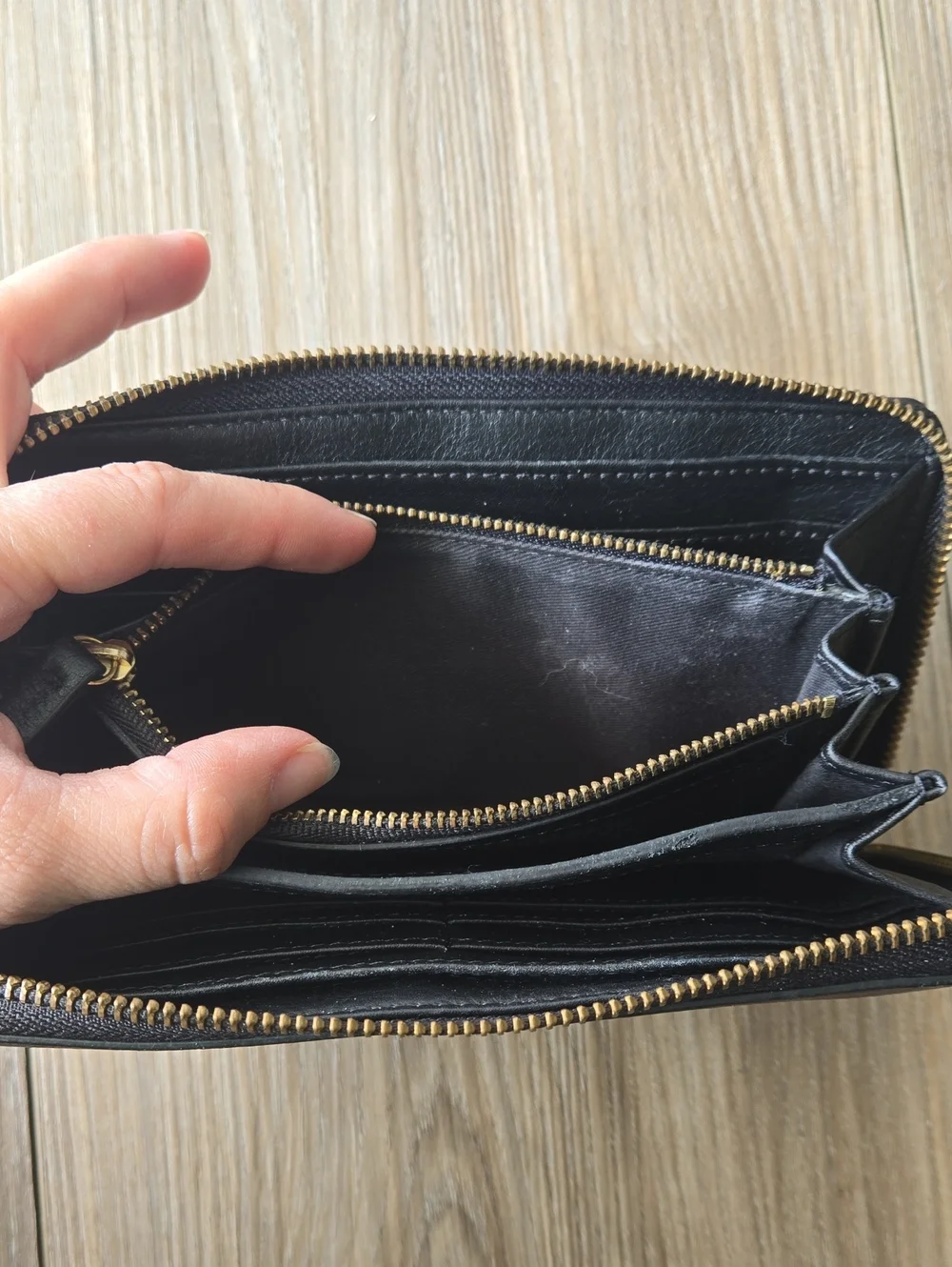 Fossil Full Zip Multicolor Studded Leather Wallet